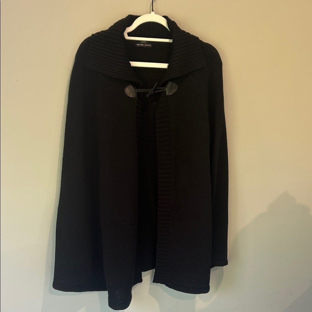 New York & Company Black Women's Sweater Poncho